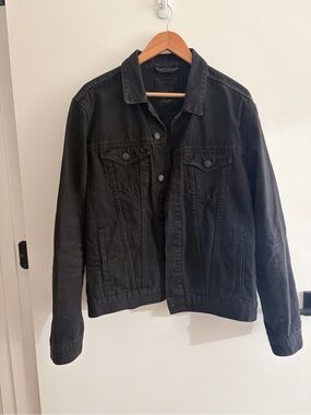 New Look Black Lightweight Denim Jacket Size Large
